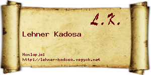 Lehner Kadosa névjegykártya