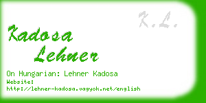 kadosa lehner business card